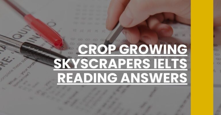 Crop Growing Skyscrapers IELTS Reading Answers Feature Image